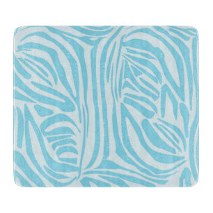 Tabla De Cortar Estampado de cebra azul y blanco en negrita