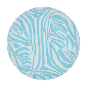 Tabla De Cortar Estampado de cebra azul y blanco en negrita
