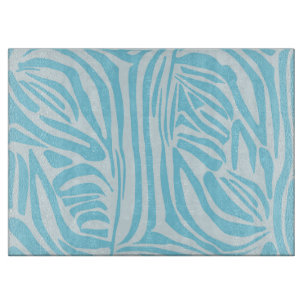 Tabla De Cortar Estampado de cebra azul y blanco en negrita