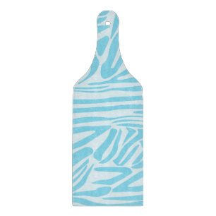 Tabla De Cortar Estampado de cebra azul y blanco en negrita