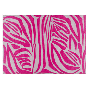 Tabla De Cortar Estampado de cebra rosa