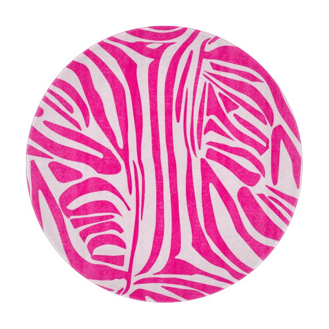 Tabla De Cortar Estampado de cebra rosa (Anverso)