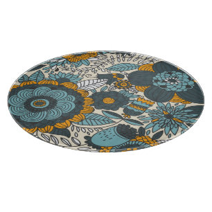 Tabla De Cortar Estampado de flores del vintage