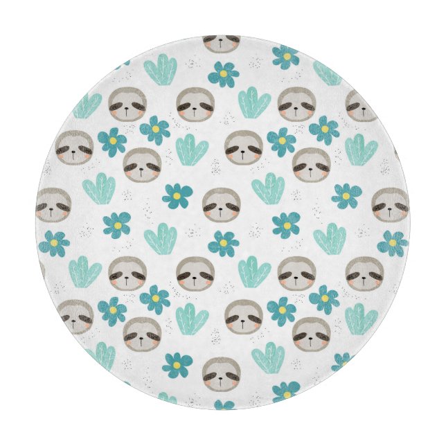 Tabla De Cortar Estampado de flores dulce de la pereza (Anverso)