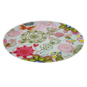 Tabla De Cortar Estampado de flores en el estilo retro 2