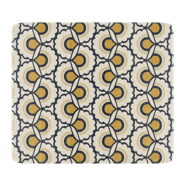 Tabla De Cortar Estampado de flores geométrico (Anverso)