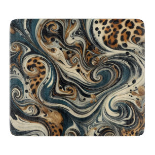 Tabla De Cortar Estampado de leopardo abstracto en espiral