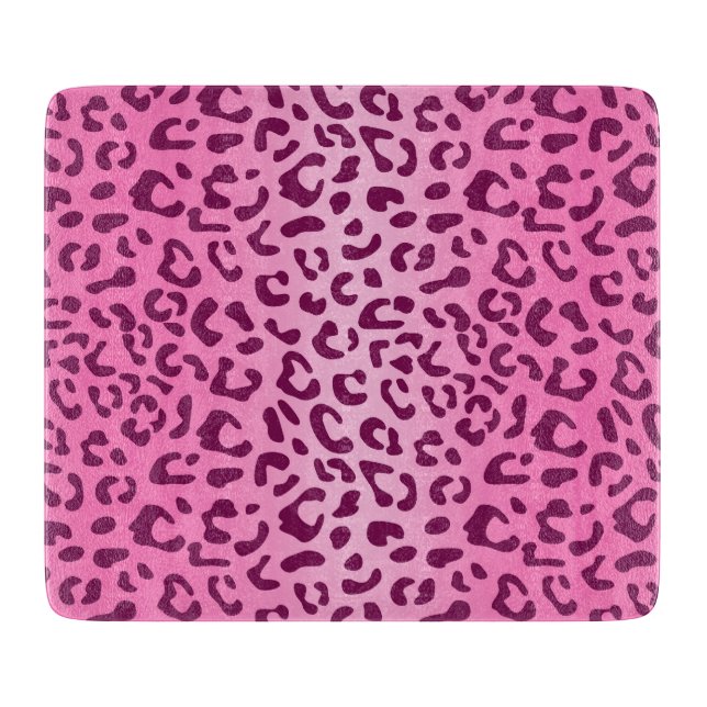 Tabla De Cortar Estampado de leopardo rosa elegante (Anverso)