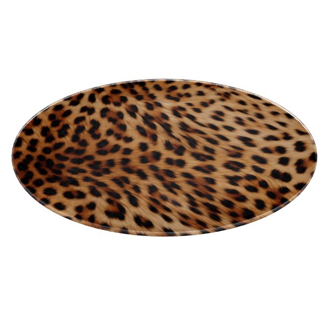 Tabla De Cortar Estampado leopardo marrón crema (Borde)