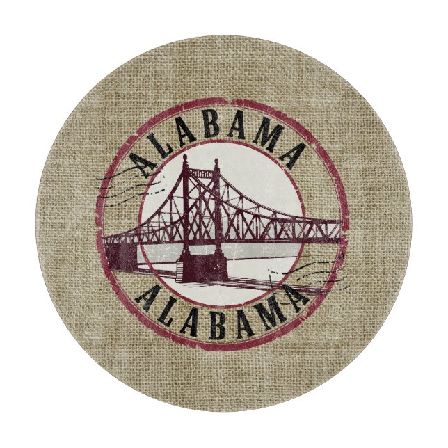 Tabla De Cortar Estampilla del puente Retro Alabama (Anverso)
