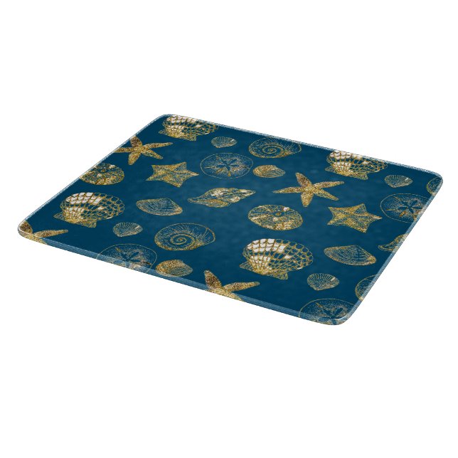 Tabla De Cortar Estanques Blue Beach Gold Sea (Borde)