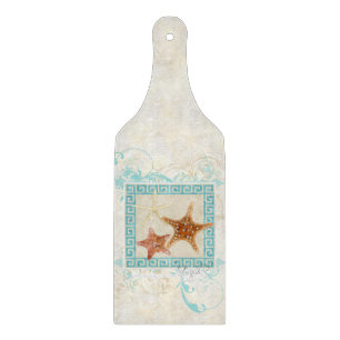 Tabla De Cortar Estanques de mar de Starfish Ocean Greek Key Patte