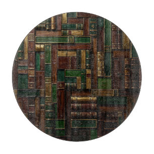 Tabla De Cortar Estantería de libros de biblioteca antigua verde d