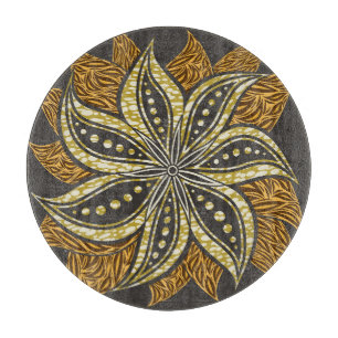 Tabla De Cortar Estilo de Batik Floral Resumen Africano