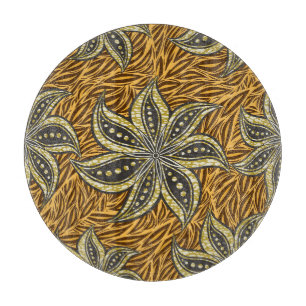 Tabla De Cortar Estilo de Batik Floral Resumen Africano