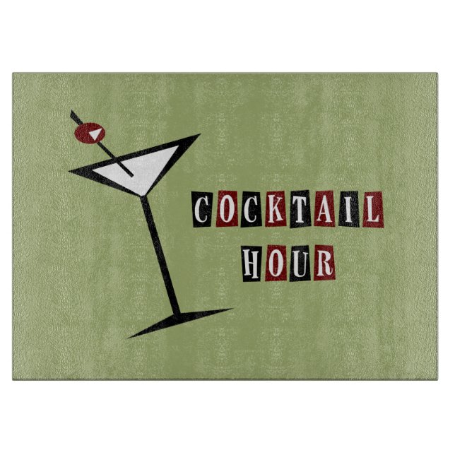 Tabla De Cortar {Estilo de época} Martini (Anverso)