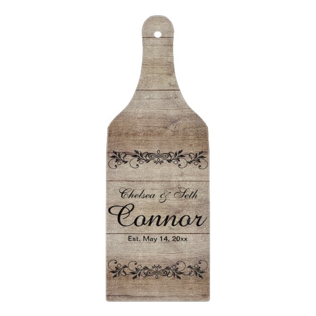 Tabla De Cortar Estilo de madera de grano personalizado (Anverso)