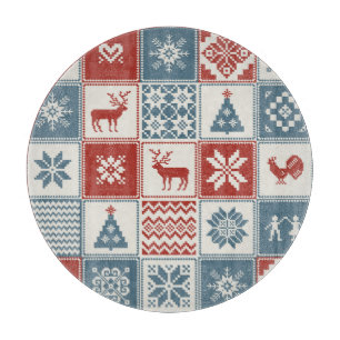 Tabla De Cortar Estilo de mosaico: Navidades Patrón Ornamental