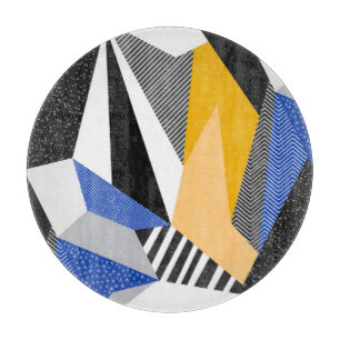 Tabla De Cortar Estilo Memphis: Collage geométrico creativo.