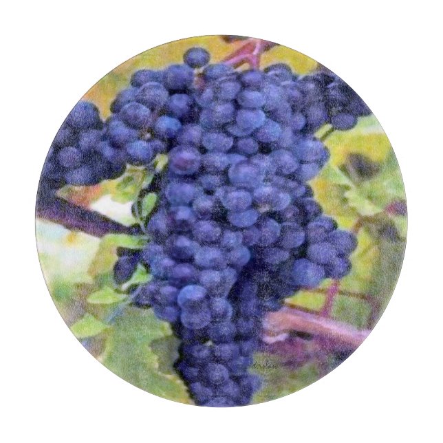 Tabla De Cortar Estilo Uva-Viejo del mundo del vino (Anverso)