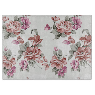 Tabla De Cortar Estilo Vintage Flores Femeninas Desgastadas