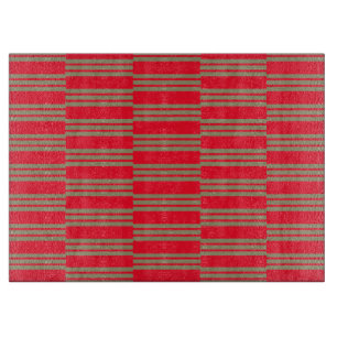 Tabla De Cortar Estiloso rayas rojas y verdes