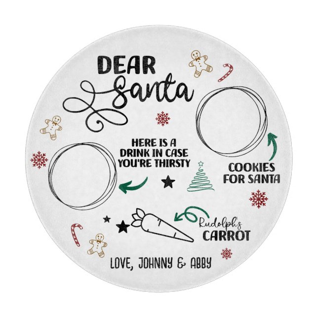 Tabla De Cortar Estimado Papá Noel (Anverso)