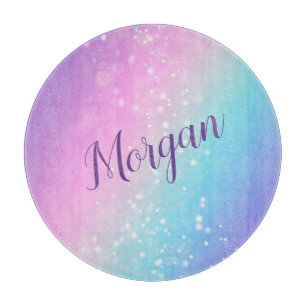 Tabla De Cortar Estrella clásica morada y azul de boquilla, nombre