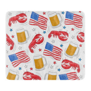 Tabla De Cortar Estrella de Cerveza de Bandera Patriótica American