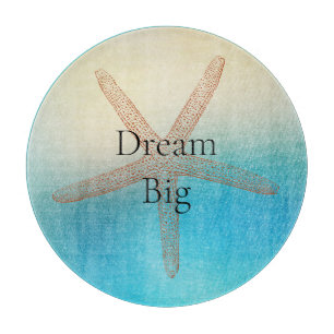 Tabla De Cortar Estrella de Mar Playa Aqua Azul Turquesa Blanca