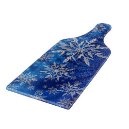 Tabla De Cortar Estrella de Navidad copo de nieve azul hielo