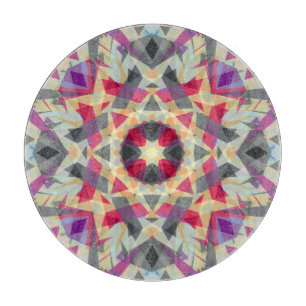 Tabla De Cortar Estrella de Navidad Gris Roja Púrpura Alegre Decor