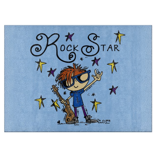 Tabla De Cortar Estrella del rock del muchacho del Redhead (Anverso)