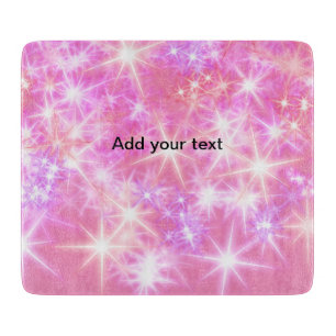 Tabla De Cortar Estrellas brillantes rosas simples añaden tu texto