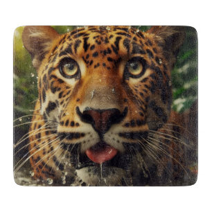 Tabla De Cortar Estrellas de leopardo mientras agita agua en la ju