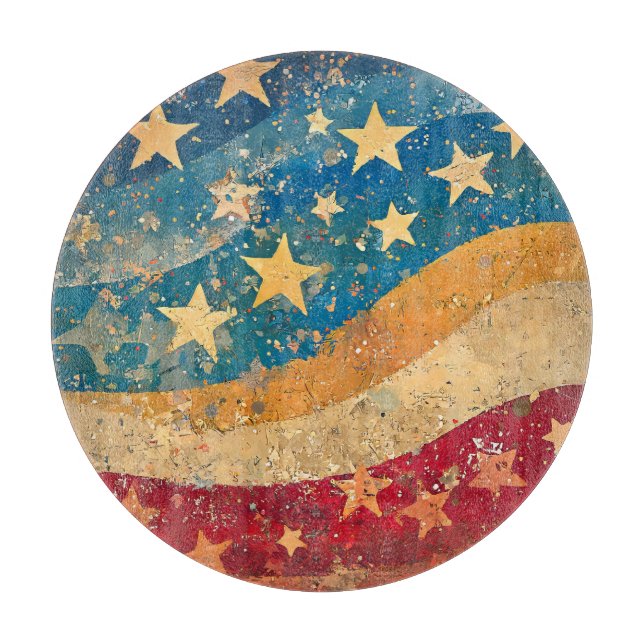 Tabla De Cortar Estrellas Folksy y rayas (Anverso)