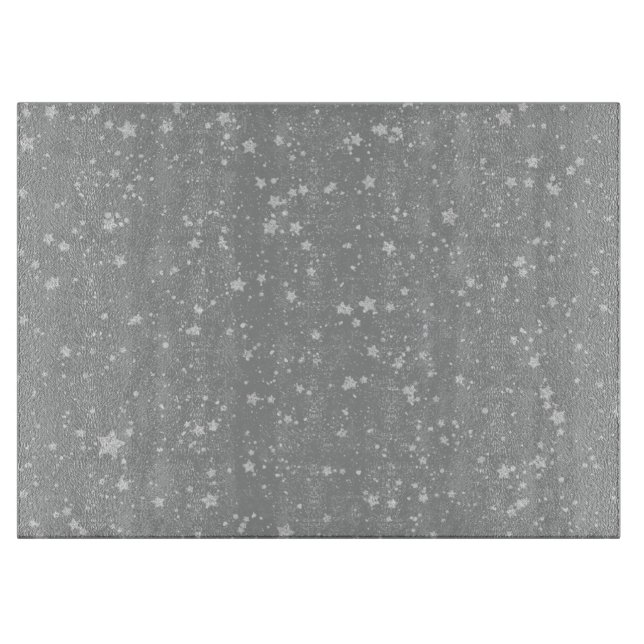 Tabla De Cortar Estrellas Purpurinas4 - Plata (Anverso)