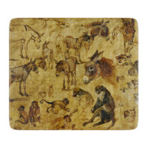 Estudios de animales: burros, monos, gatos y perro