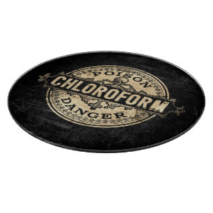 Tabla De Cortar Etiqueta de envenenamiento de estilo vintage de cl