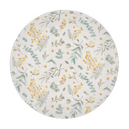 Tabla De Cortar Eucalipto floral del zarzo de la acuarela pintada