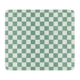 Tabla De Cortar Eucalyptus mist checkerboard pattern
