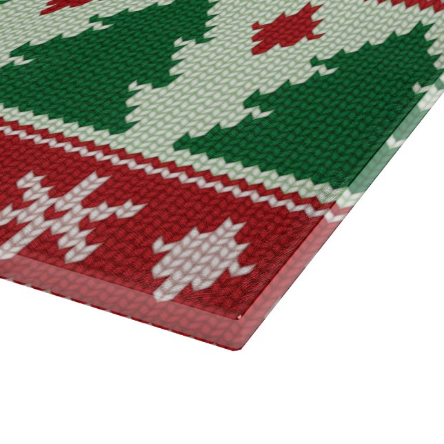 Tabla De Cortar Evergreens & Snowflakes Knit (Borde)