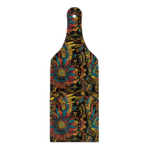 Tabla De Cortar Evocativo cobalto "Sueño azteca" Cocina de vidrio