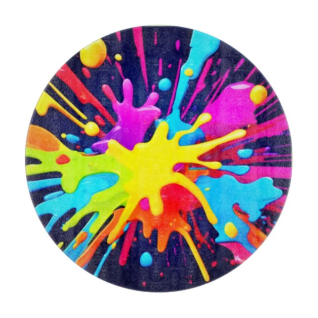 Tabla De Cortar Explosión de pintura radiante (Anverso)