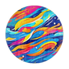 Tabla De Cortar Expresión Colorida Dinámica Abstracta