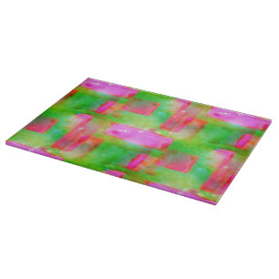Tabla De Cortar Extracto pintado amarillo, rosa de la luz del sol