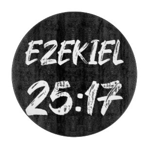 Tabla De Cortar Ezekiel 25 17 Tipografía Grunge Verso Etiqueta
