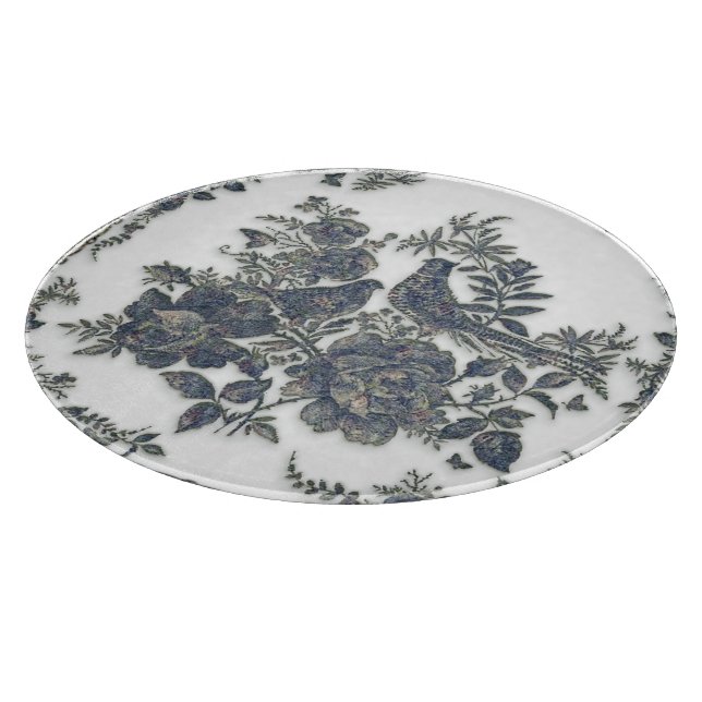 Tabla De Cortar Faisanes en flores     (Borde)