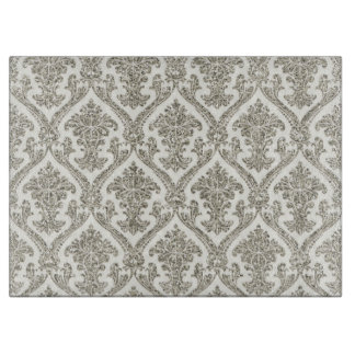Tabla De Cortar Falsa cocina de plata del estampado de flores del