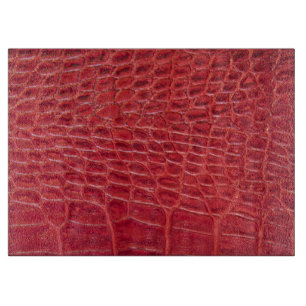 Tabla De Cortar Falso cuero rojo del cocodrilo